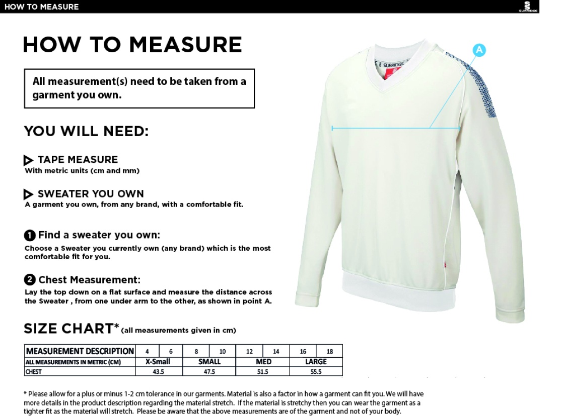 GRIMSARGH CC BLAST LONG SLEEVE WOMEN'S SWEATER - Ivory - Size Guide