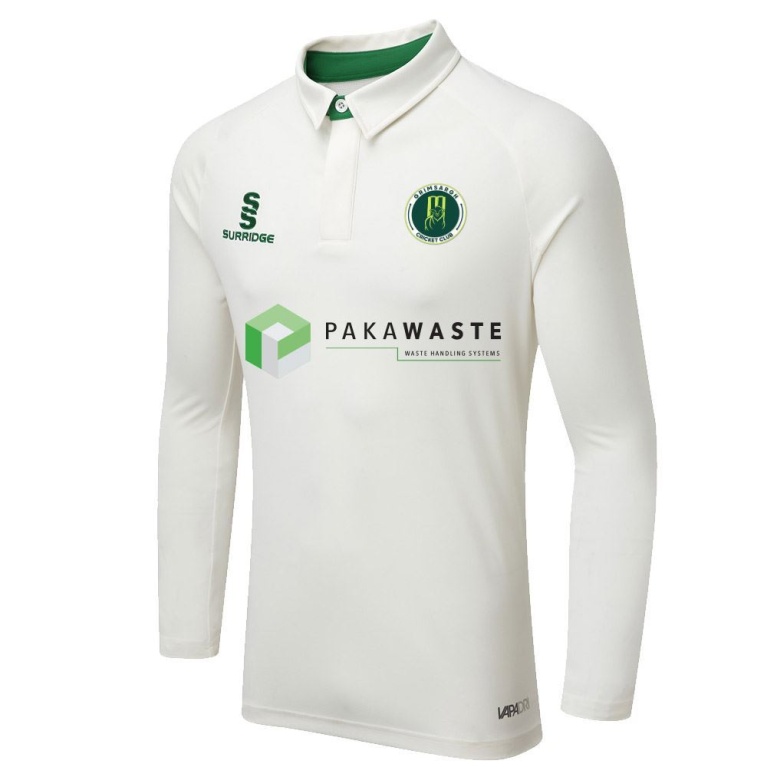 Grimsargh CC - Ergo Long Sleeve Green Trim Shirt
