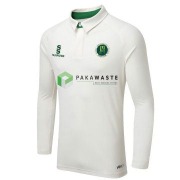 Grimsargh CC - Ergo Long Sleeve Green Trim Shirt