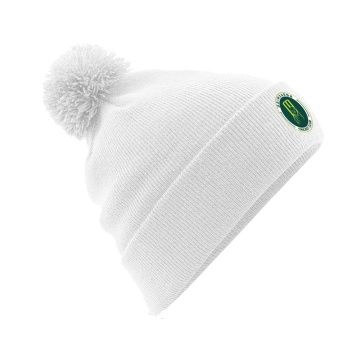 GRIMSARGH CC Original Pom Pom Beanie : White